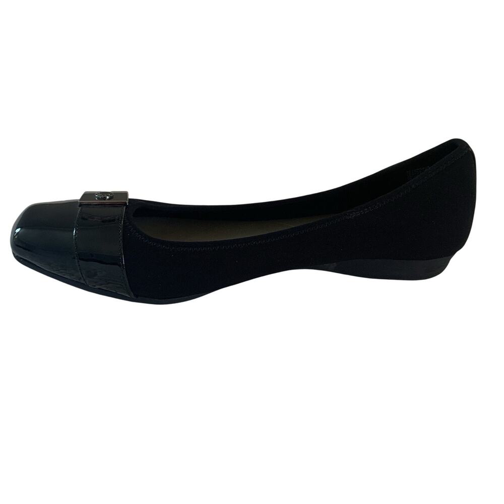Anne Klein Black Flats with Silver Accents - Picture 4 of 10